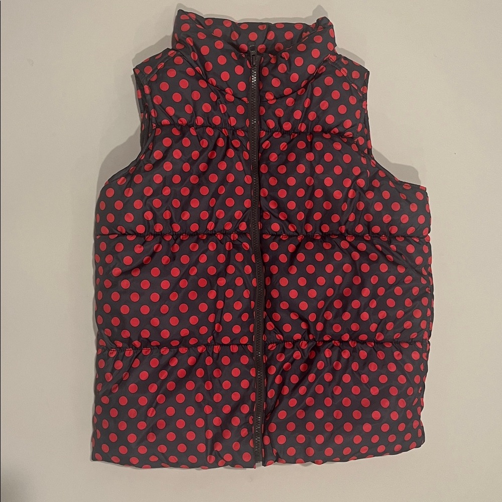 Old Navy Frost Free girl polka dot puffer vest XL